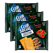 Kit 3 Biscoito Salgado Club Social Crostini tomate seco e salsinha 80g Kit 3 Biscoito Salgado Club Social Crostini tomate seco e salsinha 80g