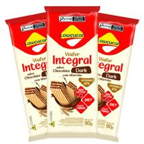 Kit 3 Biscoito Wafer Integral Lowçucar Zero Lactose Sabor Chocolate Dark 90g Kit 3 Biscoito Wafer Integral Lowçucar Zero Lactose Sabor Chocolate Dark 90g