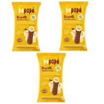 Kit 3 Biscoitos infantil Papapa Biscotti banana e cacau 180g Kit 3 Biscoitos infantil Papapa Biscotti banana e cacau 180g