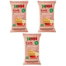 Kit 3 Biscoitos Infantil Papapá Biscotti maçã e canela 180g