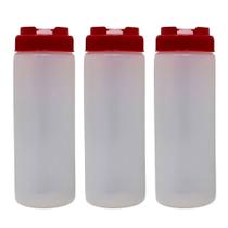Kit 3 Bisnaga Dosadora Vermelho Profissional Molhos 600ml Kit 3 Bisnaga Dosadora Vermelho Profissional Molhos 600ml