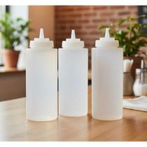 Kit 3 Bisnaga Profissional 450ml c/ Marcador Molho Chef Line