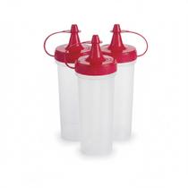 Kit 3 bisnaga transparente ketchup 280 ml
