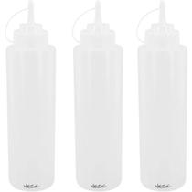 Kit 3 Bisnagas Plásticas 1L Flexíveis Weck para Molhos Caldas Maionese Transparente Kit 3 Bisnagas Plásticas 1L Flexíveis Weck para Molhos Caldas Maionese Transparente