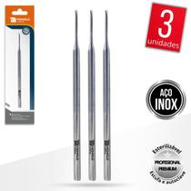 Kit 3 Bisturi Goiva 206 Removedor Cutícula Unha Manicure Podologia Profissional Aço Inox Monolo