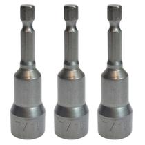 Kit 3 Bits Soquete Magnético 7/16x65mm Aço Cr-v Htom