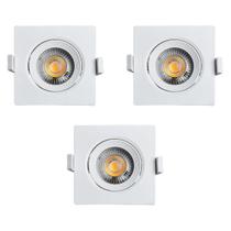 Kit 3 black & decker spot led b+d quadrado 7w 3000k 100-240v