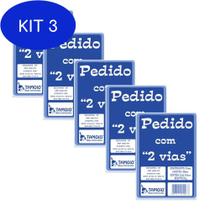 Kit 3 Bloco Pedido 1/36 Tamoio 2 Vias 25X2 Folhas 1007 Com