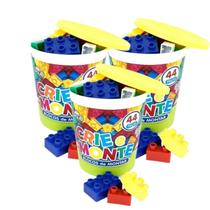 Kit 3 Blocos De Montar Educativo Infantil Brinquedo 44 Pçs Kit 3 Blocos De Montar Educativo Infantil Brinquedo 44 Pçs