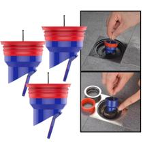 Kit 3 Bloqueador Interno de Mau Cheiro Odor Insetos Para Ralos de Banheiro Cozinhas Pias Kit 3 Bloqueador Interno de Mau Cheiro Odor Insetos Para Ralos de Banheiro Cozinhas Pias