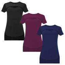 Kit 3 Blusa Camiseta Sobre Leg Feminina Esporte Treino Academia Longa Plus Tapa Bumbum