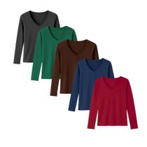 kit 3 Blusa de frio feminina manga longa basica plus size kit 3 Blusa de frio feminina manga longa basica plus size