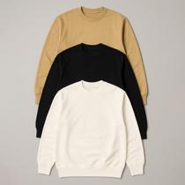 Kit 3 Blusa de Frio Gola Careca Unissex Algodão Inverno Moletom Sem Capuz Liso Sem Estampa Diversas