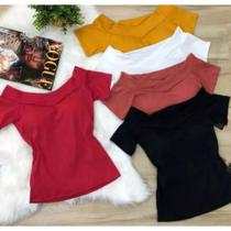 Kit 3 Blusa Feminina Canoa Blusinha Ombro A Ombro Com Bojo