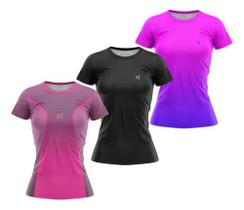 Kit 3 Blusa Feminina Fitness Roupa Academia Treino Ginástica