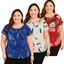 Kit 3 Blusa Feminina malha Fria Liganete Soltinhas Confortáveis