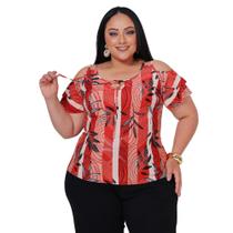 Kit 3 Blusa Feminina Senhora Malha Fria Liganete Estampadas.