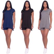 KIT 3 Blusa Ju Fitness Sobre Legging Lisa Vekyo Tapa Bumbum Academia Treino Moda Feminina
