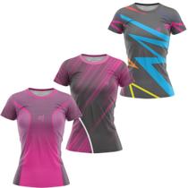Kit 3 Blusa para Academia Fitness Academia Caminhada Esportiva Dry Fit UV Treino