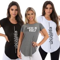 Kit 3 blusas academia tapa bumbum