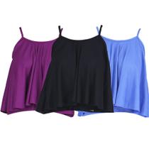 Kit 3 Blusas Camiseta Regata Godê Ribana