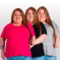 Kit 3 Blusas Comfort Básica em Malha de Viscose com Elastano G5 a G8