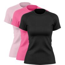 Kit 3 Blusas Feminina Dry Academia Camiseta Camisa Esporte