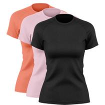 Kit 3 Blusas Feminina Dry Academia Camiseta Camisa Esporte