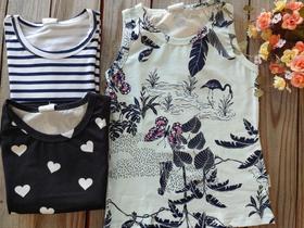 Kit 3 Blusas Feminina Infantil Regata Diversas Estampas tamanho 8 Kit 3 Blusas Feminina Infantil Regata Diversas Estampas tamanho 8