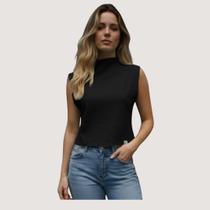 Kit 3 Blusas Femininas blogueirinha Lisa Malha Algodão Ribana Cores Sortidas