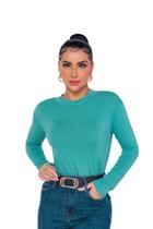 Kit 3 Blusas Femininas Gola Alta Manga Longa Cacharrel