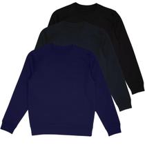 Kit 3 blusas moletom adulto básica dalri 234 p ao gg Kit 3 blusas moletom adulto básica dalri 234 p ao gg