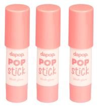 Kit 3 Blush Glow Stick Com Manteiga De Karité Cor 2 - Dapop Kit 3 Blush Glow Stick Com Manteiga De Karité Cor 2 - Dapop