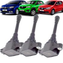 Kit 3 Bobina Ignição Sandero Kwid 1.0 3cc 2018 2019 2020 21