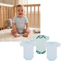 KIT 3 BODY 100% ALGODÃO EM MALHA CANELADA BEBÊ Cor:Listrado PTAMANHO:P