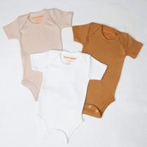 Kit 3 Body Bebê Minimalista 3 Botões Baby Greg