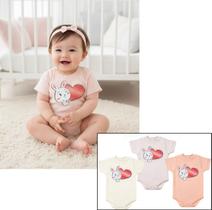 KIT 3 BODY COELHINHO MANGA CURTA BEBÊ EM ALGODÃO P AO G Cor:RosaTamanho:G (9-12 Meses) KIT 3 BODY COELHINHO MANGA CURTA BEBÊ EM ALGODÃO P AO G Cor:RosaTamanho:G (9-12 Meses)