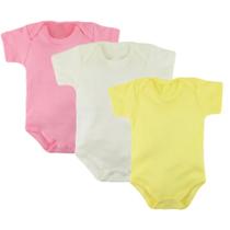 KIT 3 Body Criança Bebê Menino Menina Body Liso Infantil Nenem