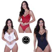 Kit 3 Body de Renda sem Bojo com Arco Juliete- c1 KIT 3 BODY JULIETE BRANCO VERMELHO PRETO Kit 3 Body de Renda sem Bojo com Arco Juliete- c1 KIT 3 BODY JULIETE BRANCO VERMELHO PRETO