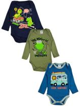 Kit 3 Body Manga Longa com Estampa