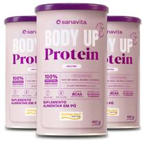 Kit 3 Body Up Protein Sanavita Neutro 450g