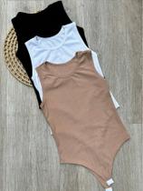 kit 3 bodys regata feminino ribana premium verão blogueira