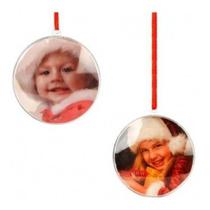 Kit 3 Bola De Natal Porta Foto 8 Cm Pendente De Árvore Natal