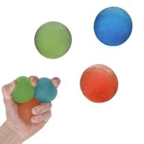 Kit 3 Bolas de Aperto Grip Ball Tensao Leve, Media e Forte (hand Grip) Liveup Sports