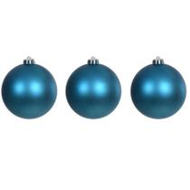 Kit 3 Bolas De Natal Azul 12cm Fosca Enfeite Pendente Árvore