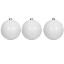 Kit 3 Bolas De Natal Branca 12cm Fosca Enfeite Pendente