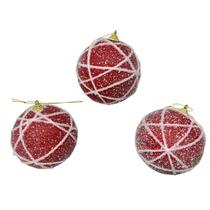 Kit 3 Bolas de Natal Decoradas Enfeitada Glitter Brilhante Kit 3 Bolas de Natal Decoradas Enfeitada Glitter Brilhante