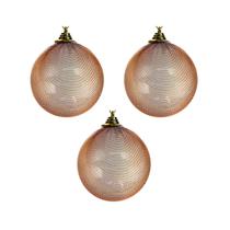 Kit 3 Bolas de Natal Decorativas Rose 8 cm Enfeite Natalino Tok da Casa Kit 3 Bolas de Natal Decorativas Rose 8 cm Enfeite Natalino Tok da Casa