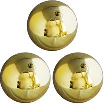 Kit 3 Bolas de Natal Dourado Brilhante Tradicional Grande 14cm - Magizi