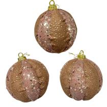 Kit 3 Bolas de Natal Enfeite Decorativo Festa Brilhante